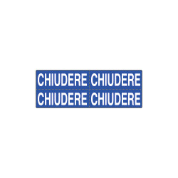 Foglio n. 4 etichette adesive fondo blu CHIUDERE