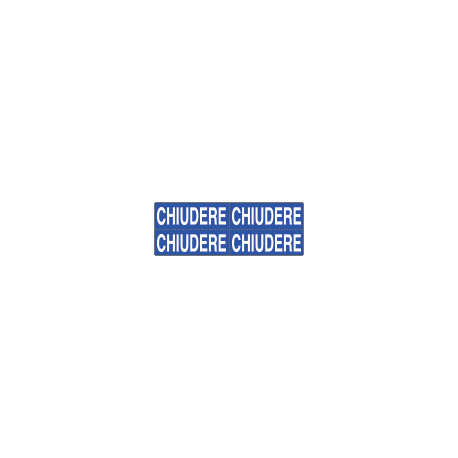 Foglio n. 4 etichette adesive fondo blu CHIUDERE