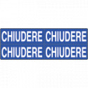 Foglio n. 4 etichette adesive fondo blu CHIUDERE