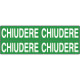 Foglio n. 4 etichette adesive fondo verde CHIUDERE