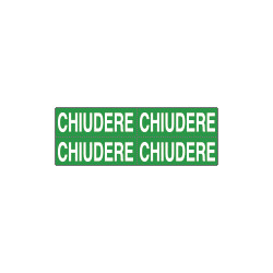 Foglio n. 4 etichette adesive fondo verde CHIUDERE