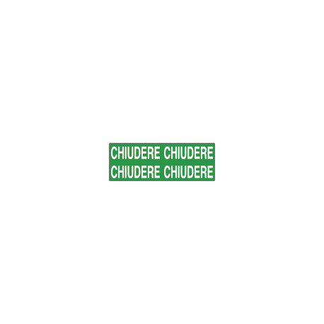 Foglio n. 4 etichette adesive fondo verde CHIUDERE