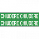 Foglio n. 4 etichette adesive fondo verde CHIUDERE