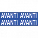 Foglio n. 4 etichette adesive fondo blu avanti