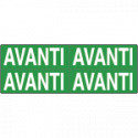 Foglio n. 4 etichette adesive fondo verde avanti
