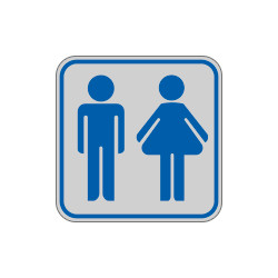 Etichetta argento simbolo TOILETTE UOMO DONNA