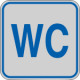 Etichetta argento simbolo WC