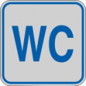 Etichetta argento simbolo WC