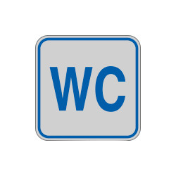 Etichetta argento simbolo WC