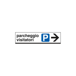 Cartello scatolato PARCHEGGIO VISITATORI destra