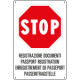 Cartello "STOP REGISTRAZ. DOCUMENTI"