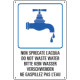 Cartello "NON SPRECATE L'ACQUA"