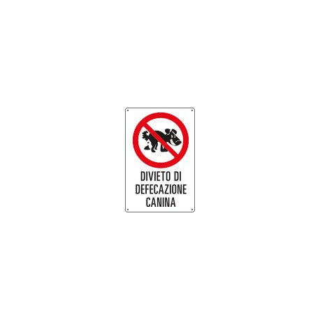 Cartello "DIVIETO DI DEFECAZIONE CANI"