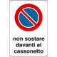 Etichetta adesiva divieto di sosta davanti cassonetto