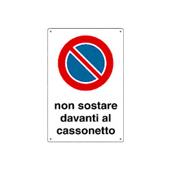 Etichetta adesiva divieto di sosta davanti cassonetto