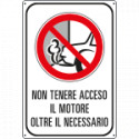 Cartello alluminio"non tenere il motore acceso oltre il necessario"