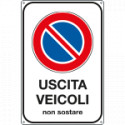 Cartello uscita veicoli non sostare