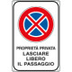 Cartello proprietà privata lasciare libero