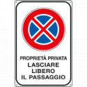 Cartello proprietà privata lasciare libero