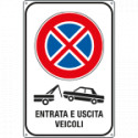 Cartello divieto entrata e uscita veicoli