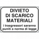 Cartello alluminio divieto scarico i trasgressori