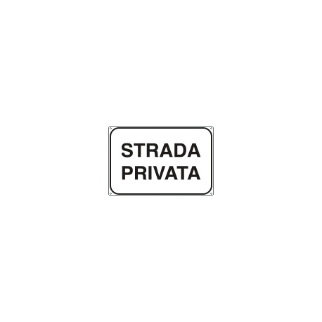 Cartello alluminio strada privata