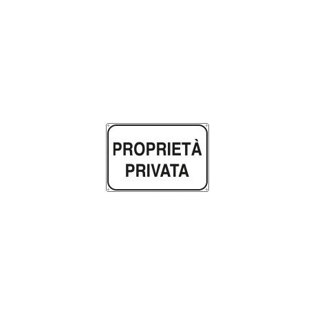 Cartello alluminio proprieta' privata
