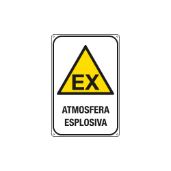 Cartello alluminio pericolo Atmosfera esplosiva