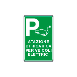 Cartello parcheggio stazione di ricarica per veicoli elettrici