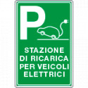 Cartello parcheggio stazione di ricarica per veicoli elettrici