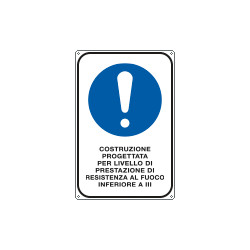 Cartello Costruzione progettata perm livello di prestazione. . .