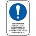 Cartello Costruzione progettata perm livello di prestazione. . .