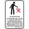 Cartello vietato l'abbandono di mozziconi nell'acqua. . .