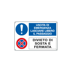 Cartello Lasciare libero il passaggio divieto di sosta EN ISO 7010