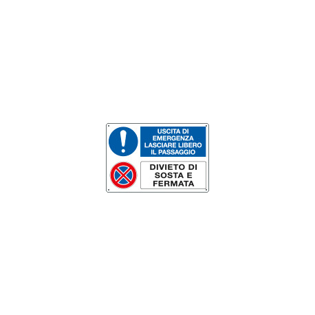 Cartello Lasciare libero il passaggio divieto di sosta EN ISO 7010
