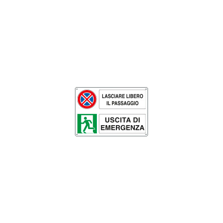 Etichetta Lasciare libero il passaggio uscita emergenza sn EN ISO 7010