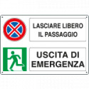 Etichetta Lasciare libero il passaggio uscita emergenza sn EN ISO 7010
