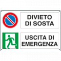 Cartello Lasciare lebero il passaggio uscita emergenza ds EN ISO 7010