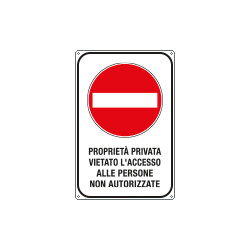 Cartello scatolato proprietà privata vietato accesso