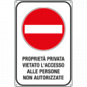 Cartello scatolato proprietà privata vietato accesso