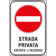 Cartello scatolato strada privata vietato accesso