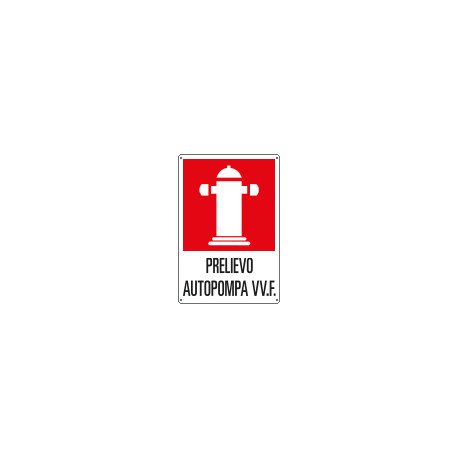 Cartello scatolato Prelievo Autopompa VV. F