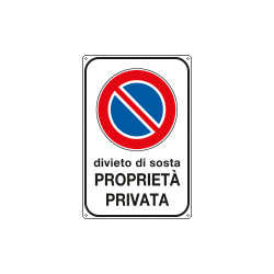 Cartello scatolato divieto sosta proprietà privata