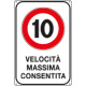 Cartello Velocita massima consentita 10 KM/H