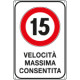 Cartello Velocita massima consentita 15 KM/H