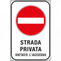 Cartello STRADA PRIVATA vietato ACCESSO