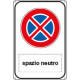 Cartello alluminio scatolato simbolo divieto di fermata piu' spazio