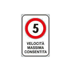 Cartello VELOCITA' MASSIMA 5 KM/H