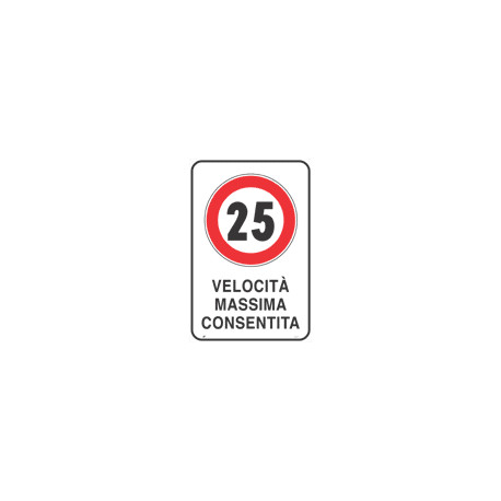 Cartello VELOCITA' MASSIMA 25 KM/H