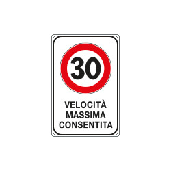 Cartello VELOCITA' MASSIMA 30 KM/H